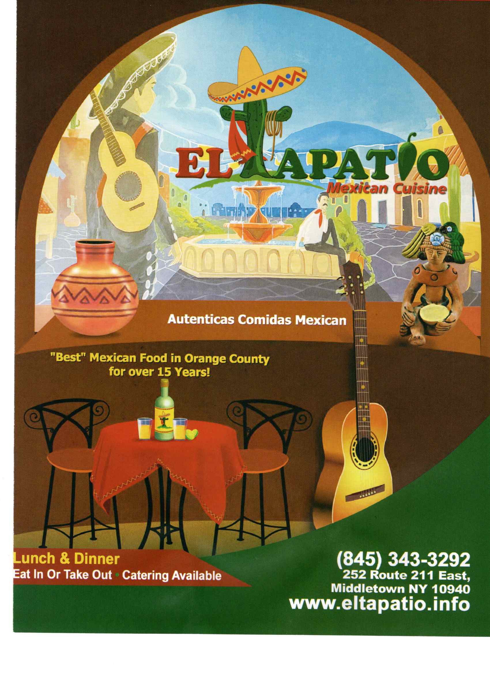 El Tapatio Menu Cover